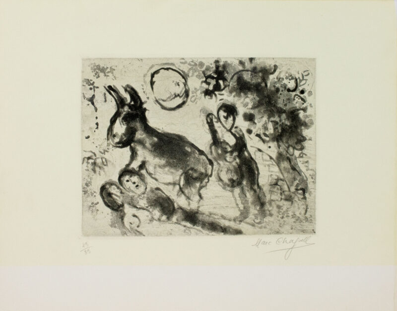 Marc Chagall (1887 Witebsk - 1985 Paul de Vence) (F) - 'Les amoureux sous l'arbre'