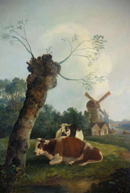 Charles Collins (Großbritannien, ca.  1818 - 1899) - Landschaft mit Kühen und Windmühle - Bild 1