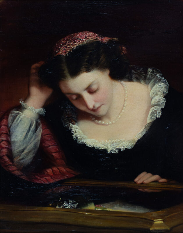 Robert Alexander Hillingford (England, 1828 - 1904) - Mädchen mit Perlenkette