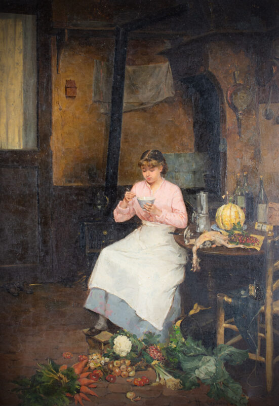 Henri de Gouvion Saint-Cyr (Frankreich, circa 1855 - 1888) - Kücheninterieur mit Magd - Bild 1