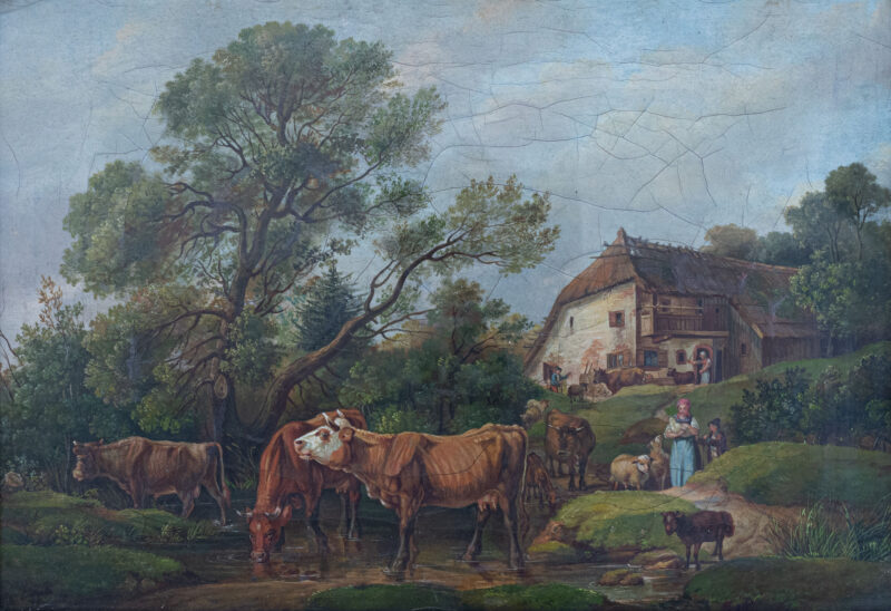 Unbekannter Meister (19.  Jh.) - Kühe am Weiher