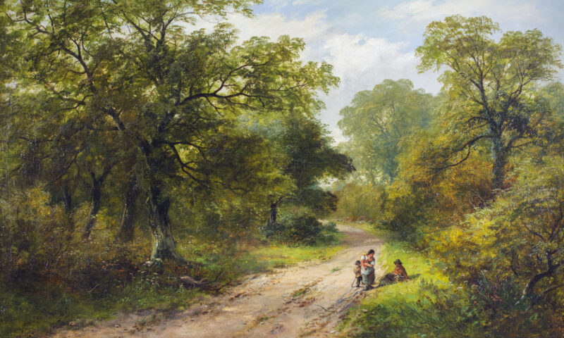 David Payne (Schottland, 1843 - 1891) - Rastende Gruppe in einem Wald