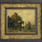 Wouterus II.  Verschuur (1841 Amsterdam - 1936 Lausanne, Schweiz) - Bauer mit Pferden vor Ruinenlandschaft - Bild 2