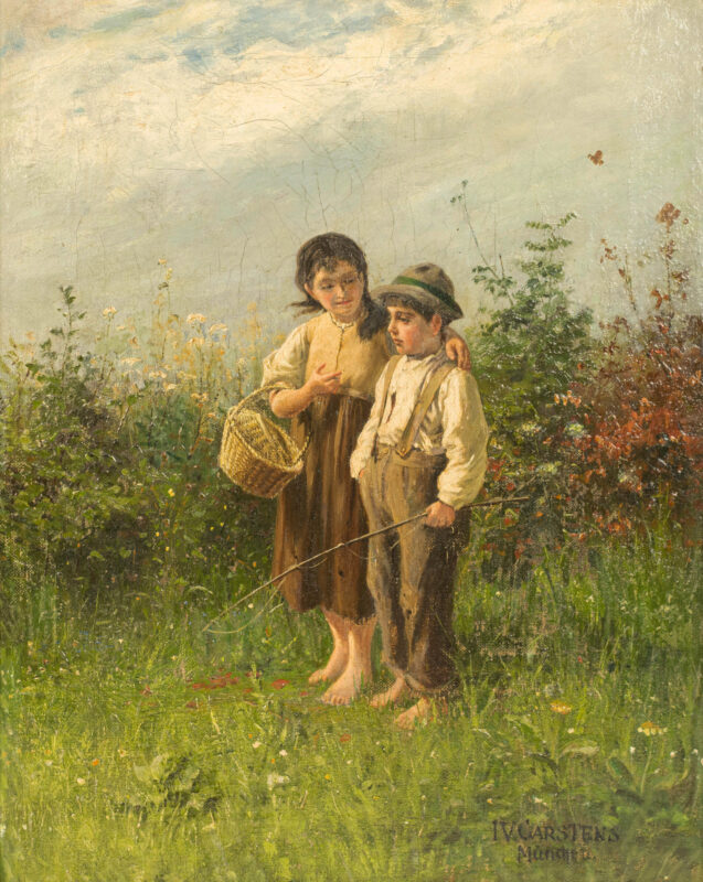 Julius Victor Carstens (1849 Nusse - 1908 Pasing bei München) - Geschwisterpaar - Bild 1