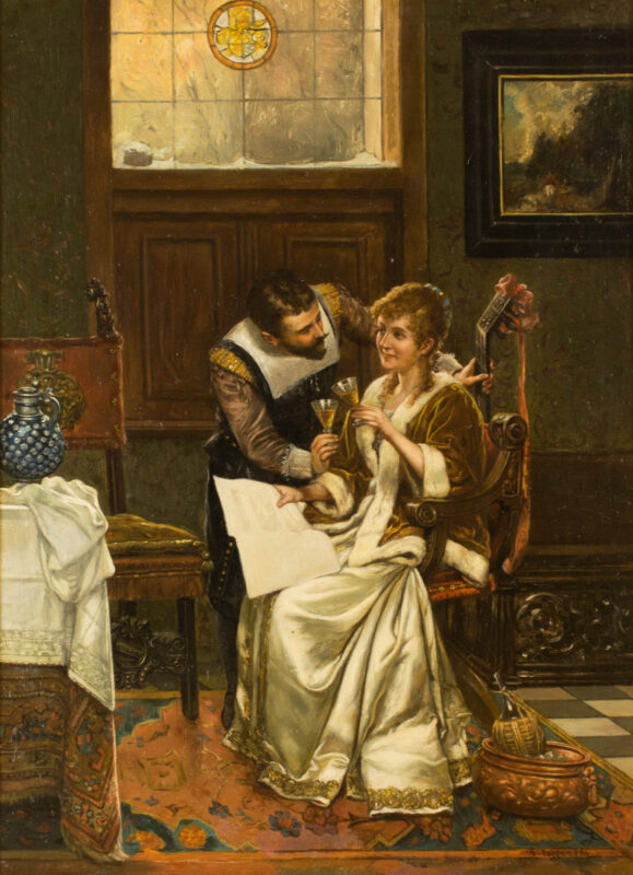Georg Friedrich Papperitz (1846 Dresden - 1918 München) - Junges Paar