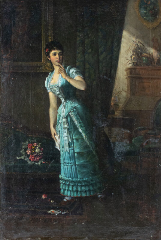Josef Kinzel (1852 Lobenstein - 1925 Spitz/Donau) - Dame mit Brief - Bild 1