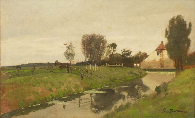 Gregor von Bochmann (1850 Gut Nesat - 1930 Hösel) - Weide am Kanal - Bild 1