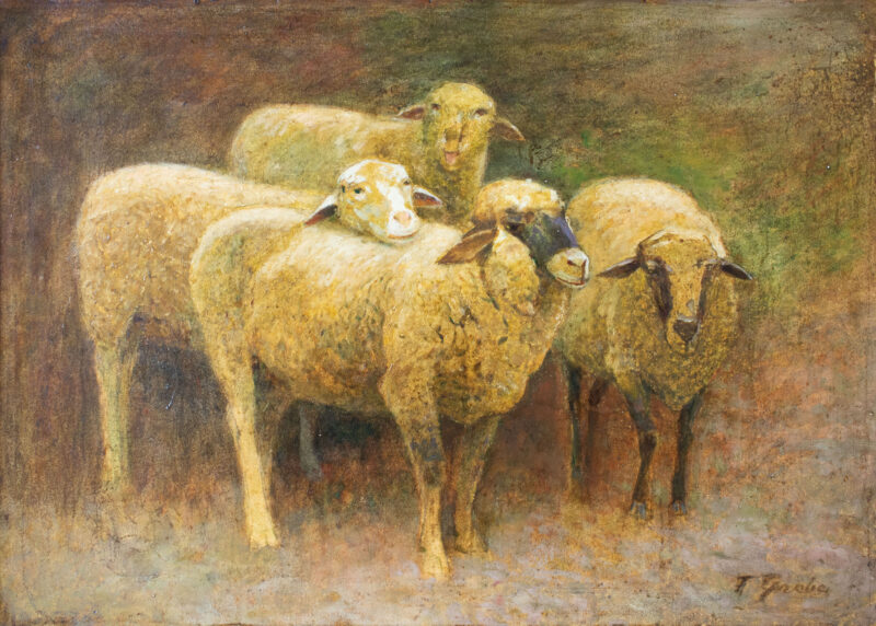 Fritz Grebe (1850 Heisebeck - 1924 Düsseldorf) - 'Schafe'