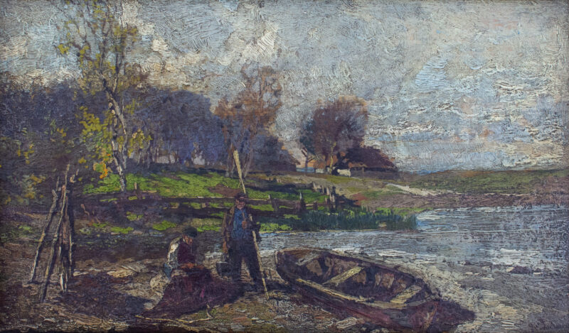 Gregor von Bochmann (1850 Gut Nesat - 1930 Hösel) - Szene am Ufer
