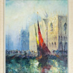 Benali (Paul Herbert Beck) (1920 Leipzig - 2010 Tegernsee) - Dogenpalast in Venedig mit Segelboot - Bild 2
