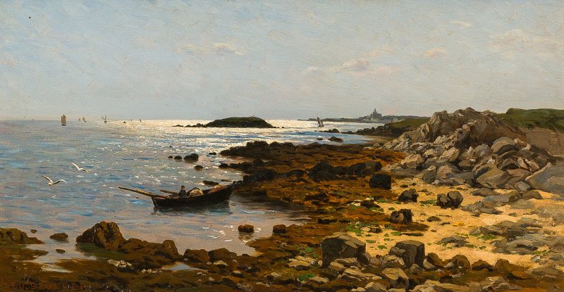 Eduard Spörer (1841 Tallinn, Estland - 1898 Düsseldorf) - Felsige Meeresküste