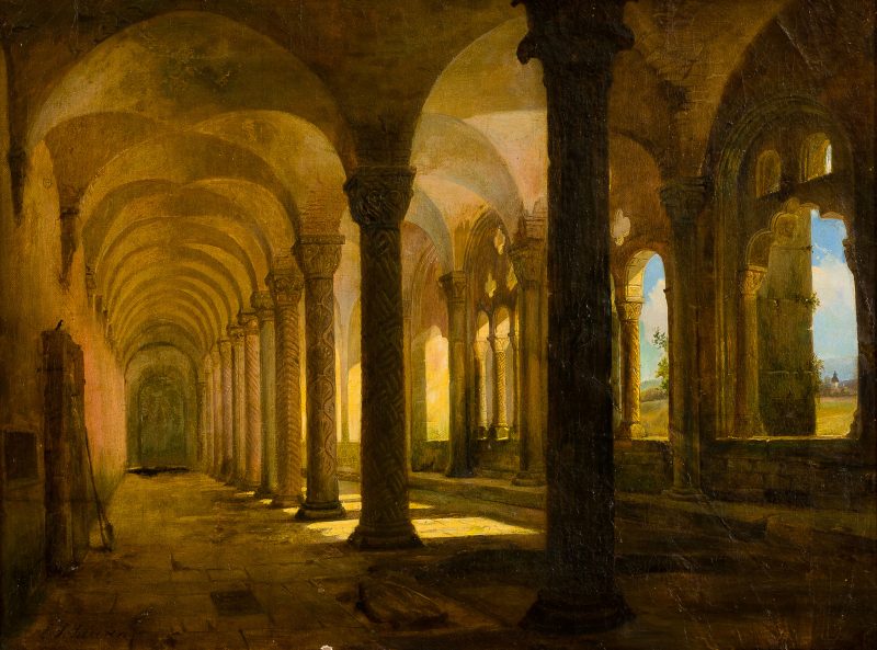 Caspar Johann Nepomuk Scheuren (1810 Aachen - 1887 Düsseldorf) - Klostergang