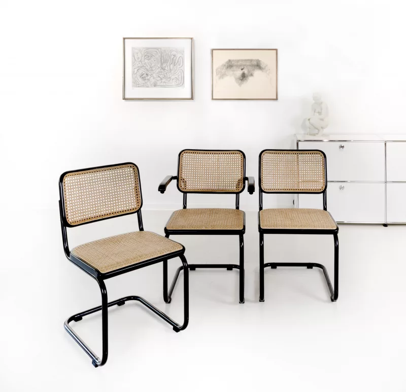 Thonet Freischwinger Stühle 'S 64' und 'S 32', Entwurf von Marcel Breuer