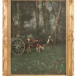 Bauer mit Rindvieh am Waldrand_75609_326-1