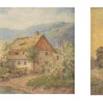 Landschaften mit Bauernhof, zwei Gemälde_75609_346-1