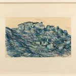 'Schrambach' und Dorf in den Südtiroler Bergen, zwei Alpenansichten_75609_477-3