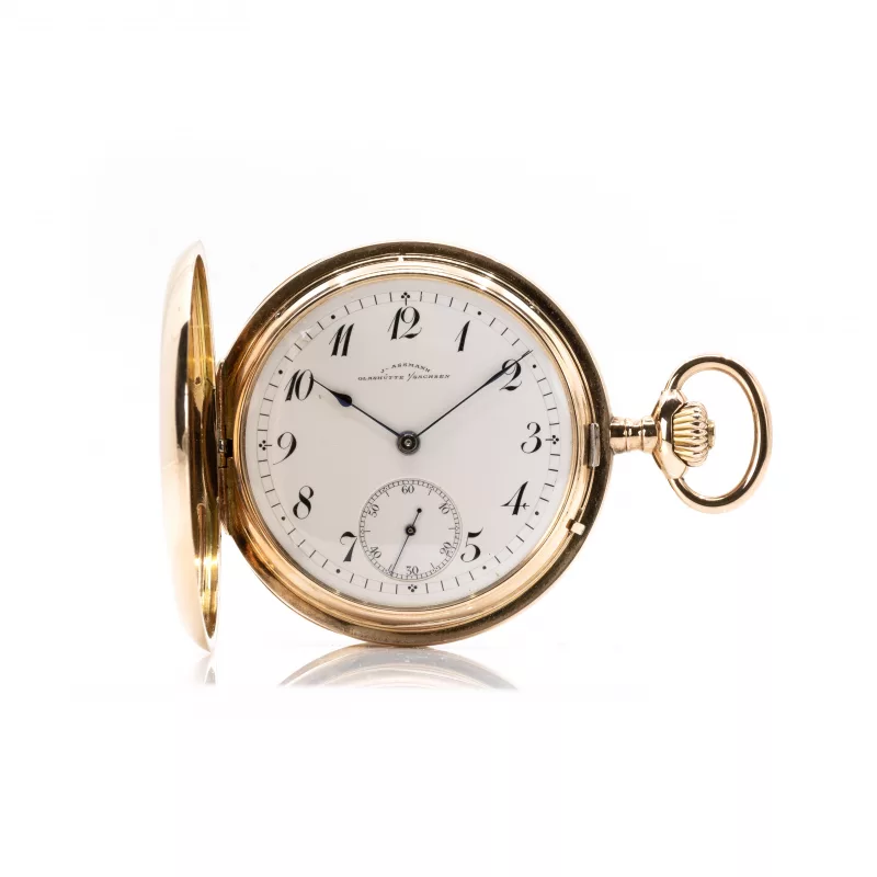 Julius Assmann Glashütte Savonette mit Uhrenkette