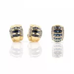 Set Ohrclips und Anhänger mit Saphir-Diamantbesatz_75613_301-1