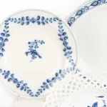 Meissen Teller und große Vorlegeplatte mit Blaumalerei_75617_12-3