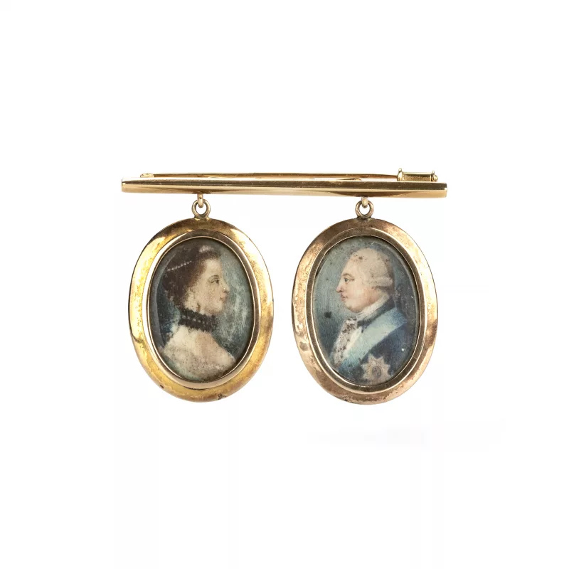 Porträt-Brosche King George III und Queen Charlotte
