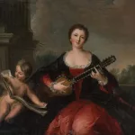 Mademoiselle de Beaujolais beim Spielen einer Gitarre_81210_311-1