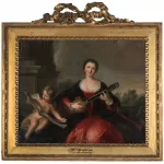 Mademoiselle de Beaujolais beim Spielen einer Gitarre_81210_311-2