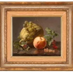 Stillleben mit Pfirsich, Melone und Schmetterling_81210_321-2