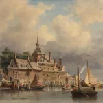 Niederländische Stadtansicht mit Segelbooten_81210_322-1