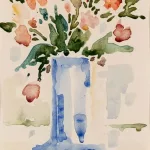 Ohne Titel, 26. März 1931 [Blaue Vase mit roten Blumen]_81210_343-1