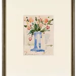 Ohne Titel, 26. März 1931 [Blaue Vase mit roten Blumen]_81210_343-2