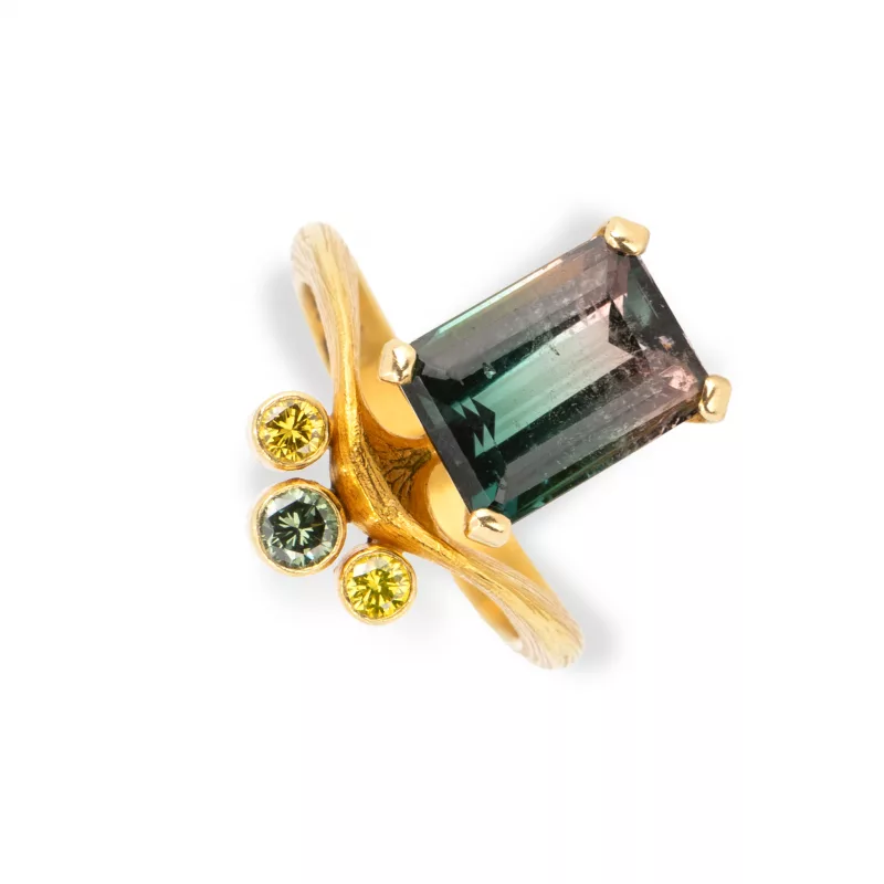 Turmalin-Diamantring