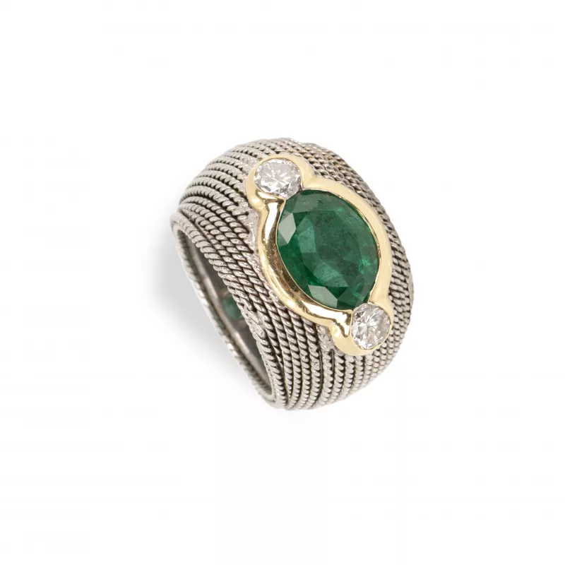 Smaragd-Diamantring