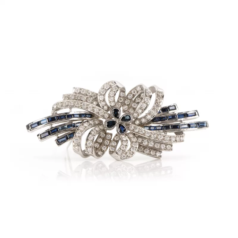 Saphir-Diamantbrosche