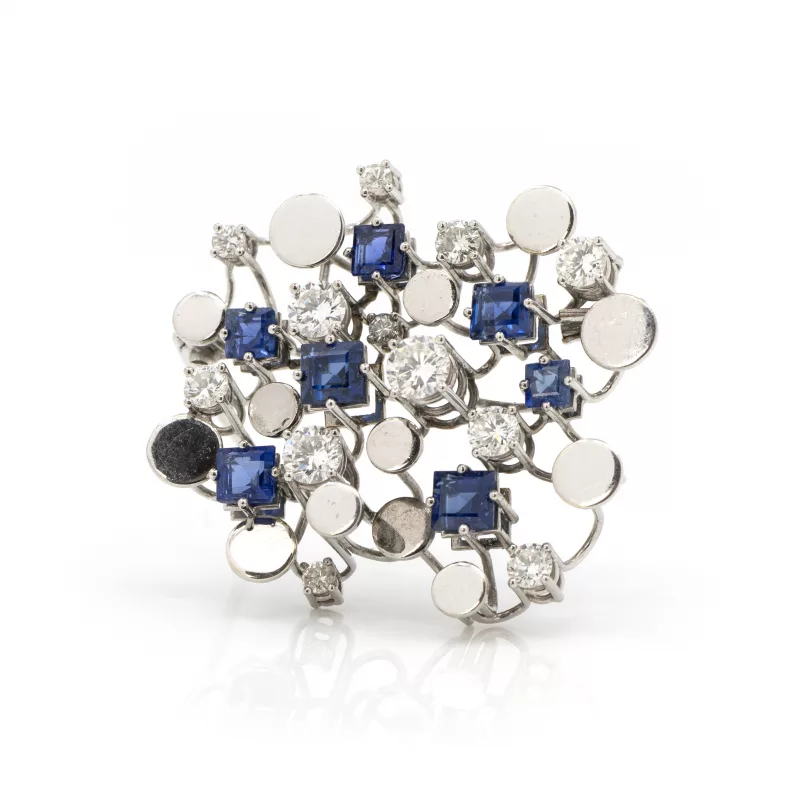 Saphir-Diamantbrosche
