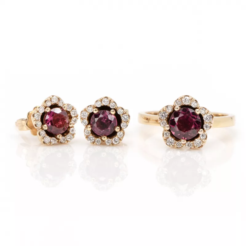 Turmalin-Diamant-Schmuckset