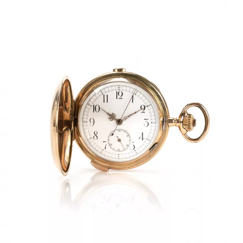 Rotgold-Savonnette mit Chronograph