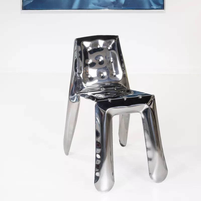 Stuhl 'Chippensteel 0.5' in Inox, Entwurf von Oskar Zieta