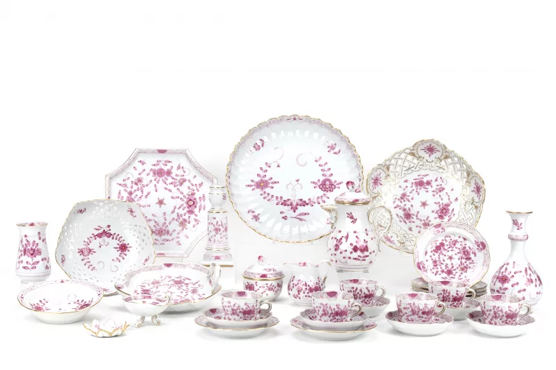 Meissen Mokkaservice 'Indisch purpur'