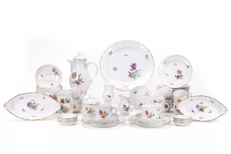 KPM Kaffeeservice mit Blumendekor