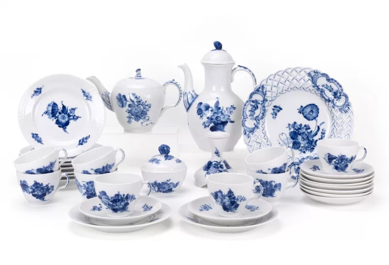 Royal Copenhagen Kaffee- und Teeservice 'Blaue Blume'