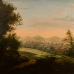 Landschaftsgemälde mit Blick auf eine Stadt, wohl Deutschland erste Hälfte 19. Jh._84075_198-1