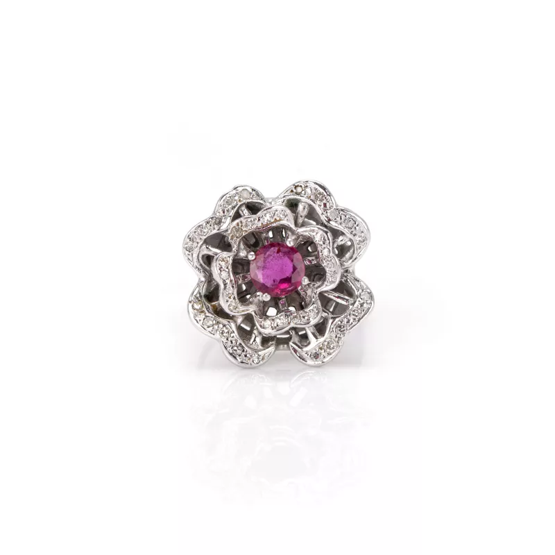 Diamant-Rubin-Blütenring