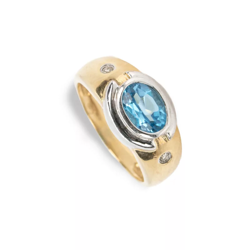 Blautops-Diamantring