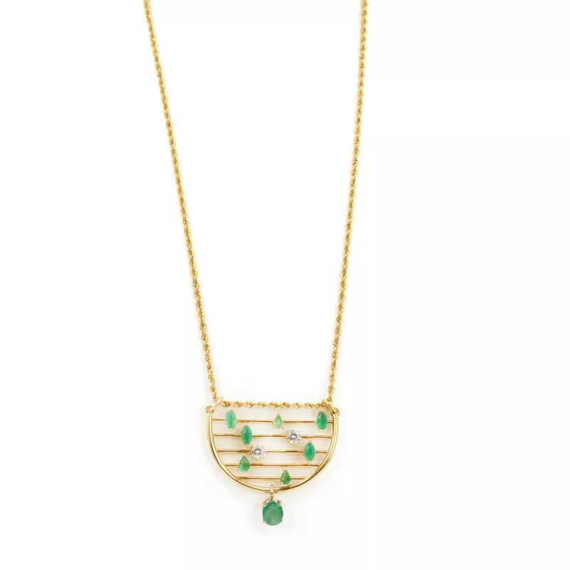 Smaragd-Diamantcollier