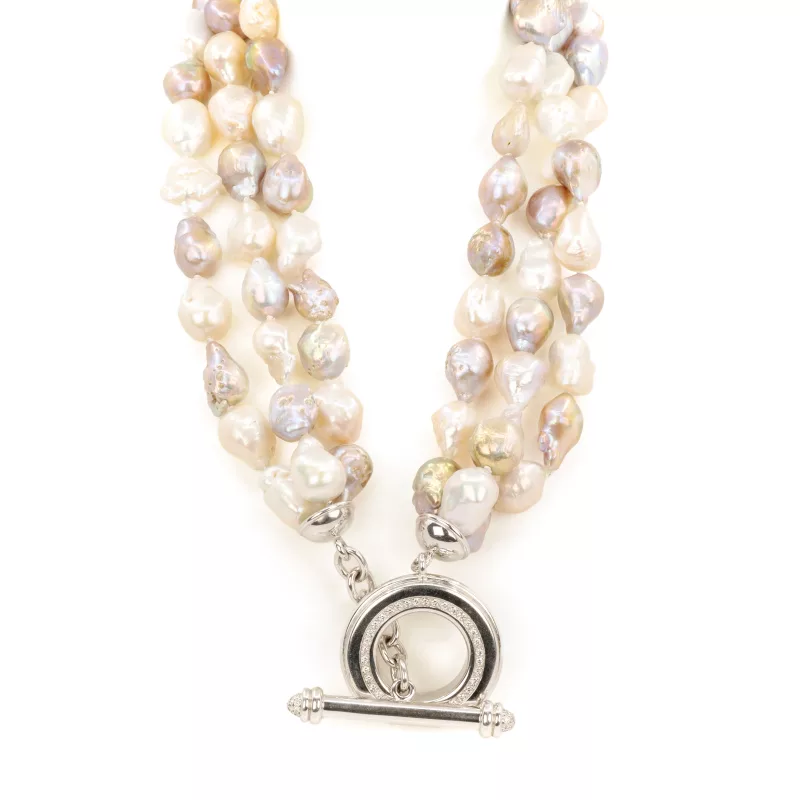 Perlencollier mit Diamantschließe