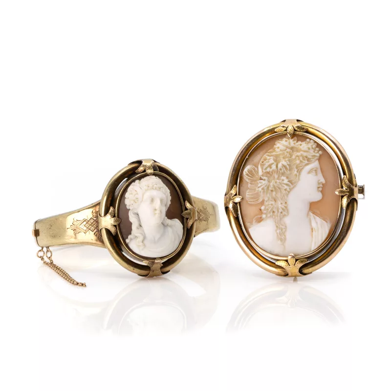 Antike Brosche und Armreif mit Kamée