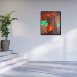 Zdzislaw Beksinski (F) (1929 Sanok,_Modern contemporary empty hall with nature view 3d render overlo