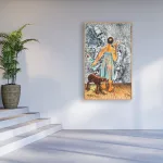 Jörg Immendorff (1945 Bleckede/Elbe -_Modern contemporary empty hall with nature view 3d render overlo