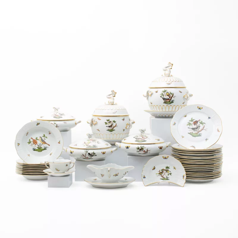 Herend umfangreiches Speiseservice Rothschild Bird