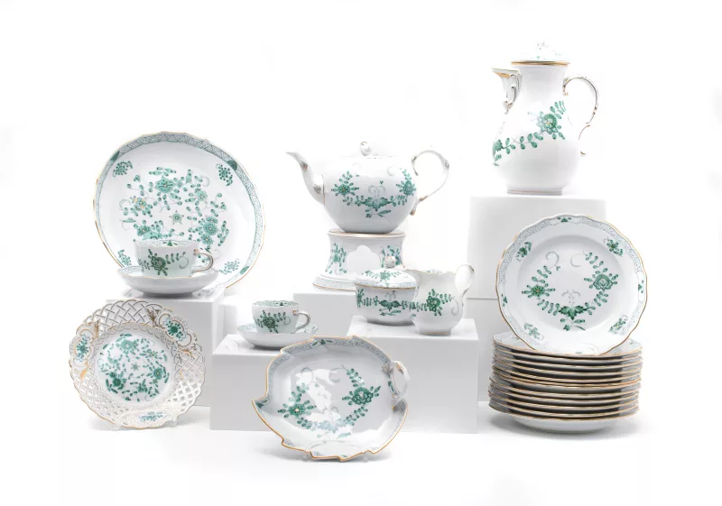 MEISSEN Kaffee und Teeservice Indisch Grün
